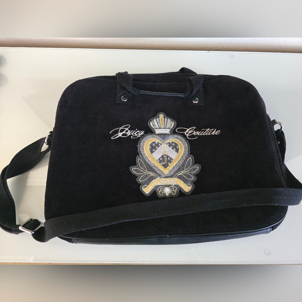 Juicy Couture Black Velvet Tote Bag